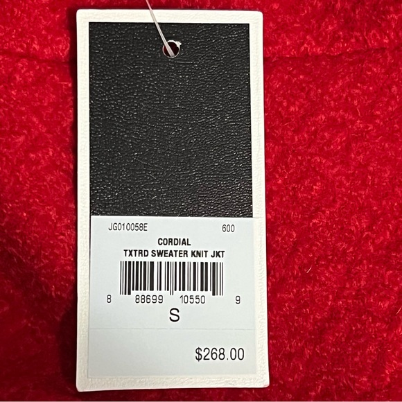 Juicy Couture Wool Blend Knit Moto Jacket With Faux Leather Trim Small NWT - Picture 12 of 15